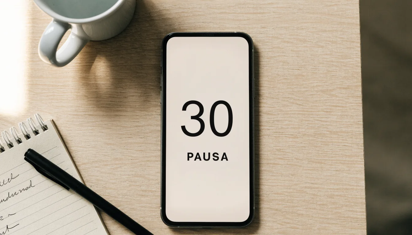 Un documento di identità appoggiato accanto a uno smartphone con un timer sullo schermo, su un tavolo da cucina