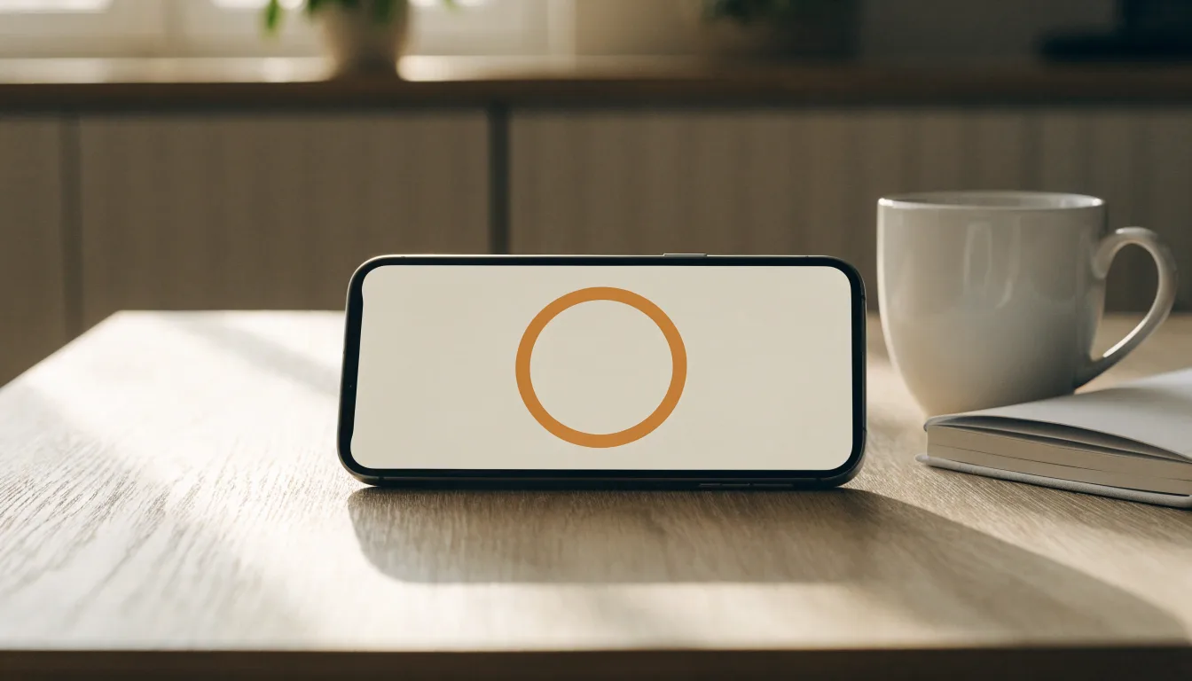Un documento di identità appoggiato accanto a uno smartphone con un timer sullo schermo, su un tavolo da cucina